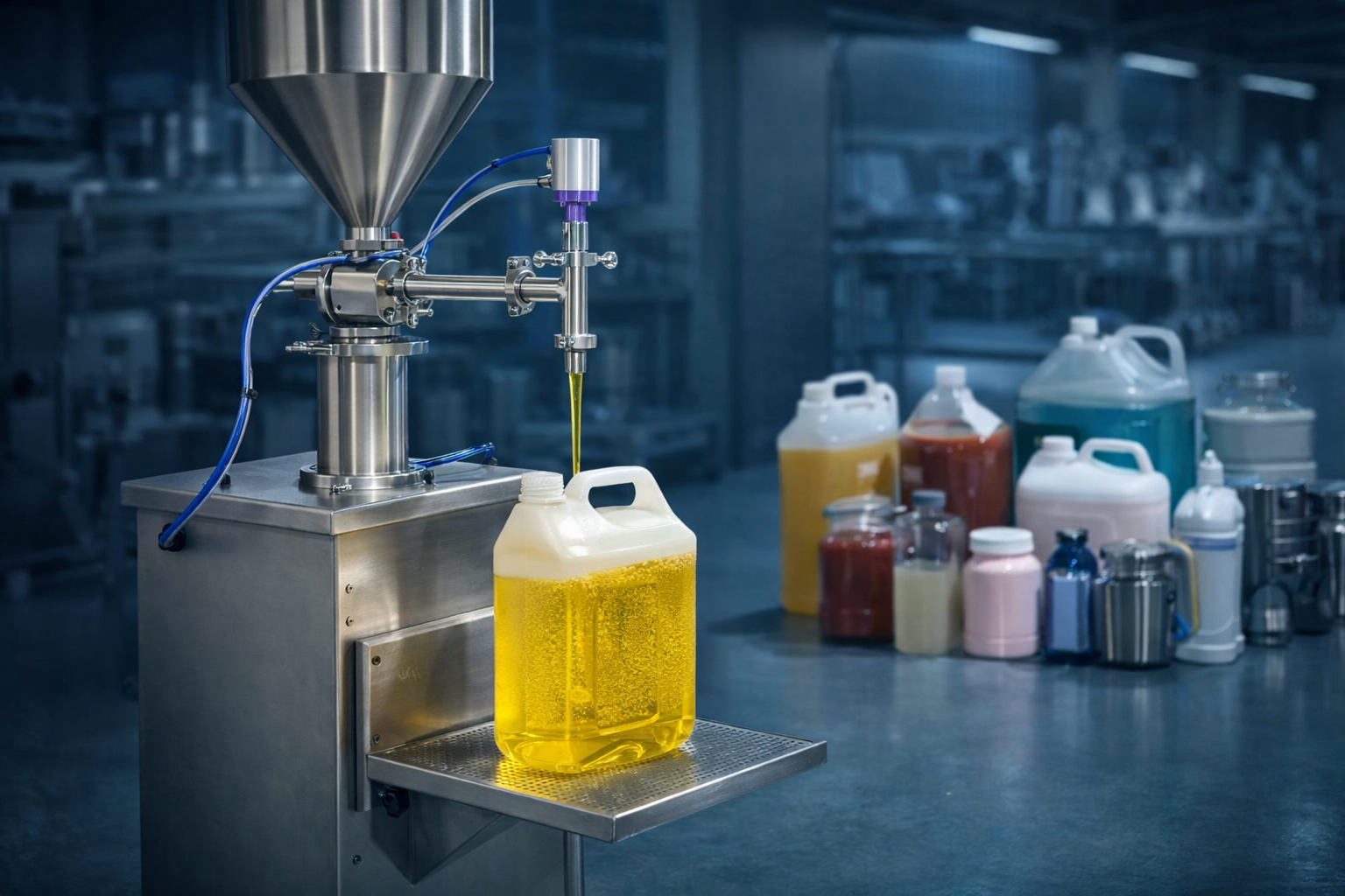 vertical piston filler פיסטון פילר ורטיקלי מילוי ג'ריקנים